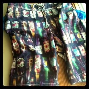 Tommy Bahamas relaxed fit beer bottle board shorts